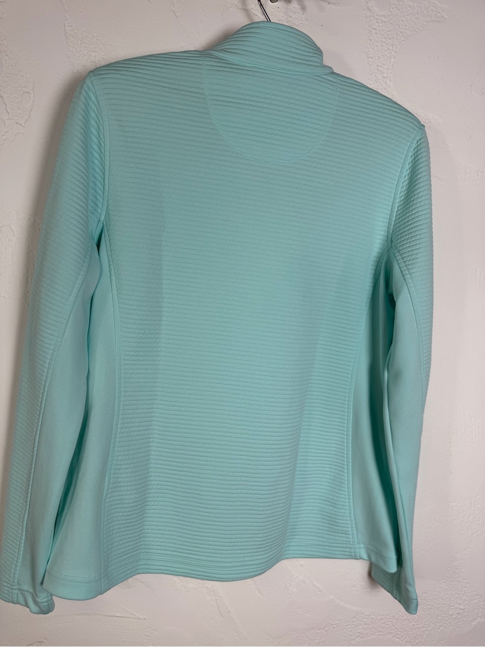 Pebble Beach light aqua Ribbed Performance Jacket - full zip - Picture 9 of 16